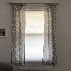 Gray white curtains